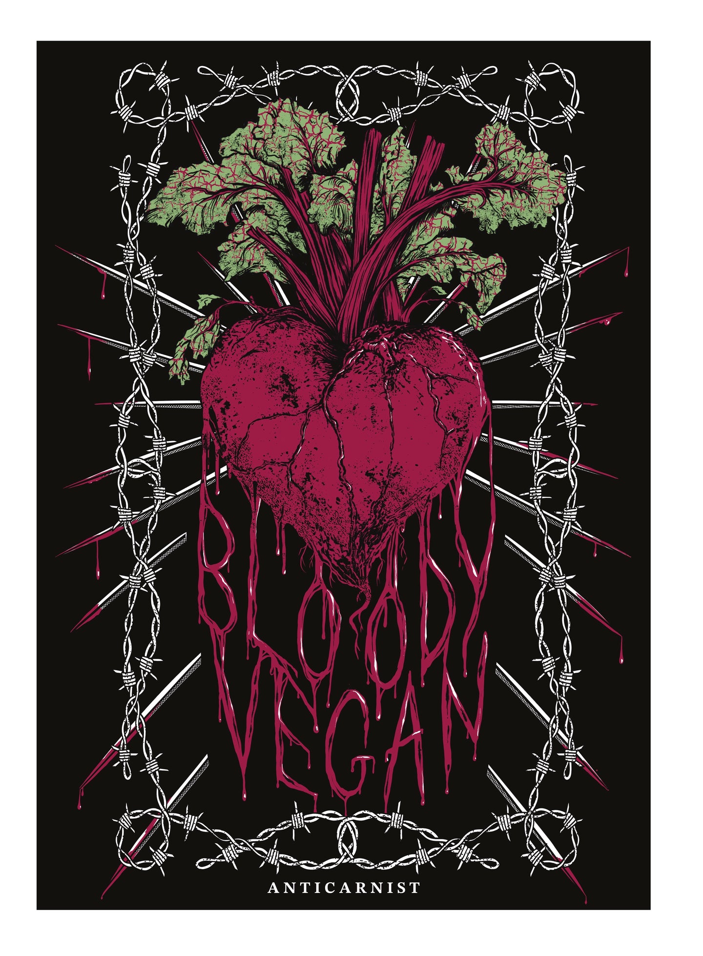 'Bloody Vegan' Vinyl Sticker