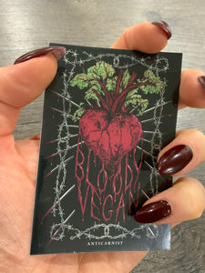 'Bloody Vegan' Vinyl Sticker