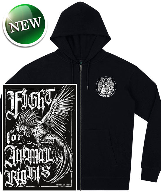 'Fight For Animal Rights' Vegan Zip-up Hoodie