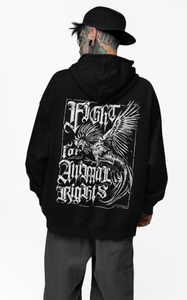 'Fight For Animal Rights' Vegan Zip-up Hoodie