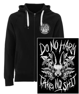 'Do No Harm' Vegan Zip-up Hoodie (XS Only)